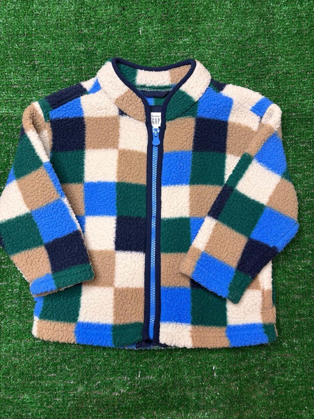 Baby Gap Toddler Checkerboard Sherpa Fleece Zip Jacket